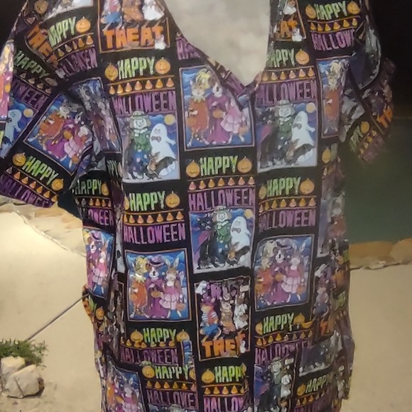 Halloween scrub top vintage New Old stock 1Xlarge - Picture 10 of 12